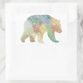 Papiermosaik Grizzly Bärenaufkleber Rechteckiger Aufkleber (Tasche)