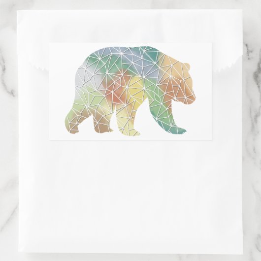 Papiermosaik Grizzly Bärenaufkleber Rechteckiger Aufkleber (Tasche)