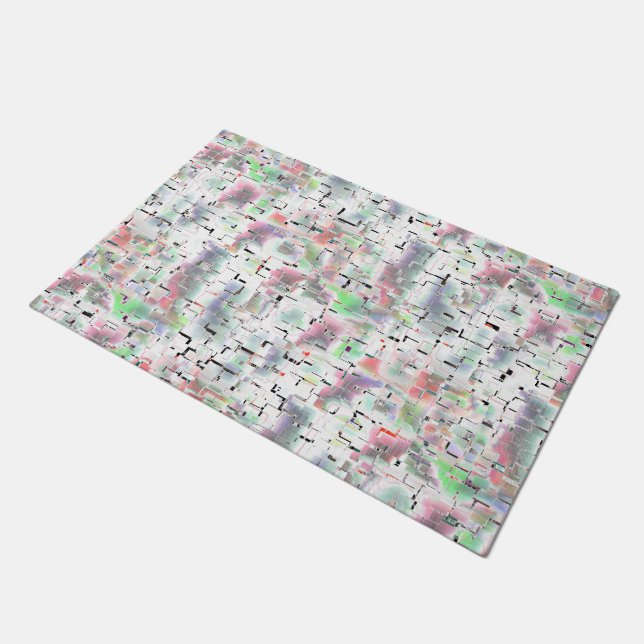 Papiermosaik in undurchsichtigen Farben und mit kl Fußmatte (Schrägansicht)