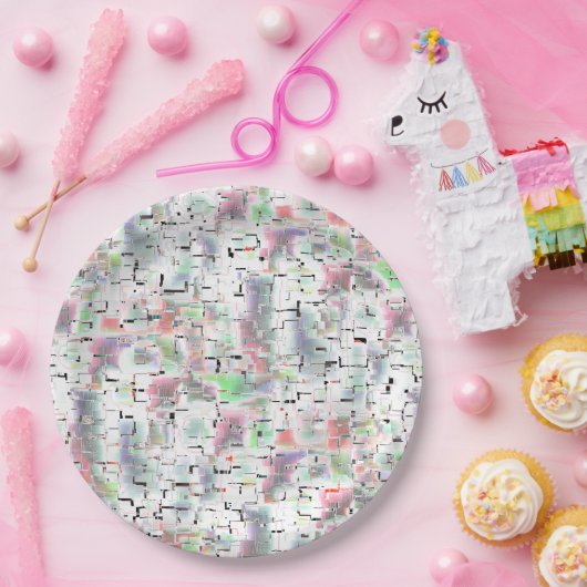 Papiermosaik in undurchsichtigen Farben und mit kl Pappteller (Party)