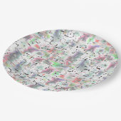 Papiermosaik in undurchsichtigen Farben und mit kl Pappteller (Schrägansicht)