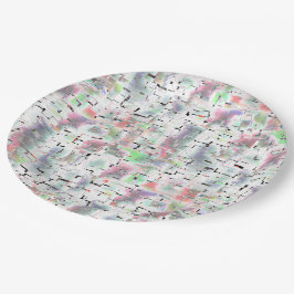 Papiermosaik in undurchsichtigen Farben und mit kl Pappteller