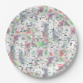 Papiermosaik in undurchsichtigen Farben und mit kl Pappteller (Vorderseite)