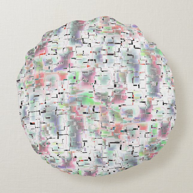 Papiermosaik in undurchsichtigen Farben und mit kl Rundes Kissen (Rückseite)