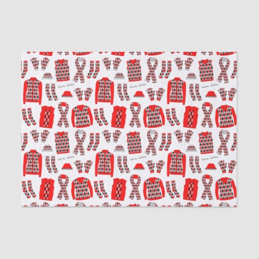 Papiermuster für rote Raute Seidenpapier (Vorderseite)