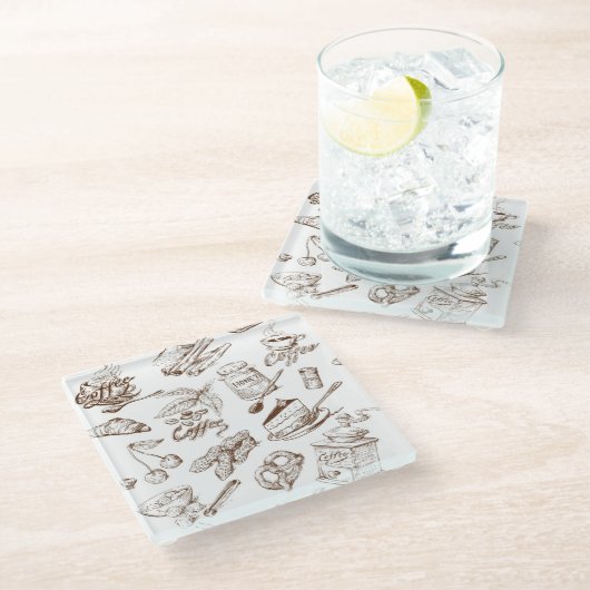 Papiermuster Glasuntersetzer (Schrägansicht)