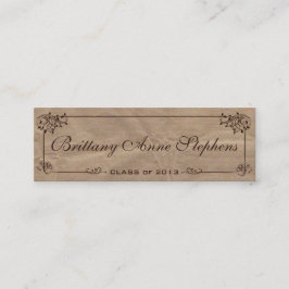 Papiernamenskarte für braune Kraft Abschluss Einle Telefonnummerkarte