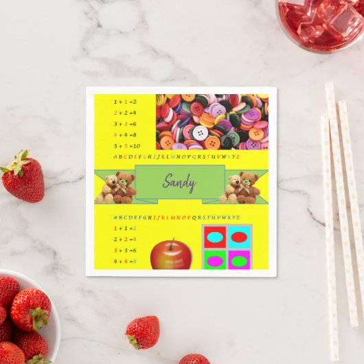 PapierNapkins, Alphabet-Zahlen Serviette (Beispiel)