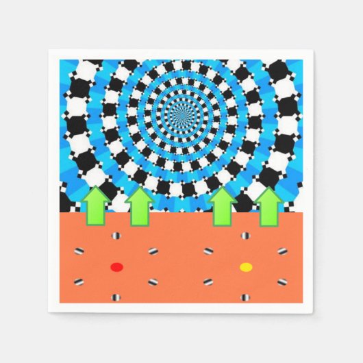 PapierNapkins, blauer Kreisbogen Serviette (Vorderseite)