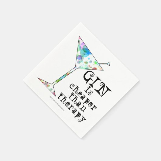 PAPIERNAPKINS - GIN IST KÄPFER ALS THERAPIE SERVIETTE (Ecke)