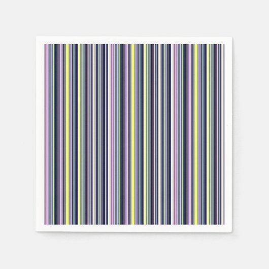 PapierNapkins, Lila, blauer Streifen Serviette (Vorderseite)
