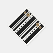 PapierNapkins, Skulls Schwarz-weiße Streifen Herze Serviette (Ecke)