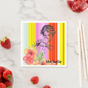 PapierNapkins, Viktorianische Stripe-Frau Serviette