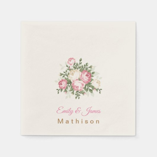 PapierNapkins-Vintage Rose Serviette (Vorderseite)