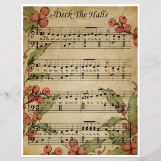 Papiernoten Musik Kunst-Deck the Halls