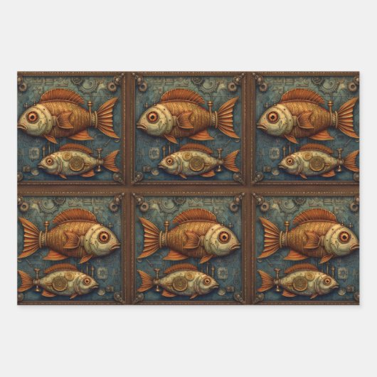 Papierpack 572 Steampunk-Oberflächen Geschenkpapier Set (Vorderseite 2)