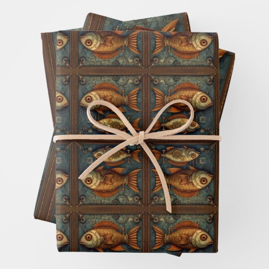 Papierpack 572 Steampunk-Oberflächen Geschenkpapier Set (Beispiel)