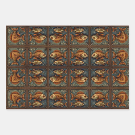 Papierpack 572 Steampunk-Oberflächen Geschenkpapier Set (Vorderseite)