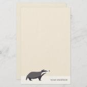 Papierpapier für Badger-Waldtiere Briefpapier (Vorne/Hinten)