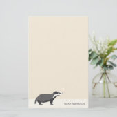 Papierpapier für Badger-Waldtiere Briefpapier (Stehend Vorderseite)