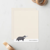 Papierpapier für Badger-Waldtiere Mitteilungskarte (Vorderseite/Rückseite Beispiel)