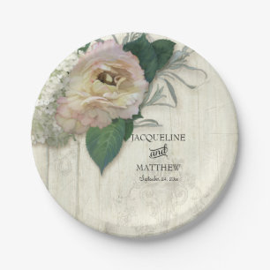 PapierParty-Warenmoderner Vintager Ranunculus mit Pappteller