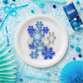 Papierplatte - 3D-Schneeflocken Pappteller (Party)