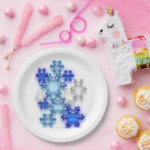 Papierplatte - 3D-Schneeflocken Pappteller (Party)