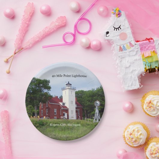Papierplatte 40 Mile Point Lighthouse Pappteller (Party)