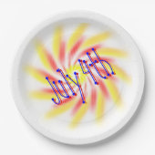 Papierplatte - 4. Juli Feuerwerk Pappteller (Vorderseite)