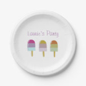Papierplatte 7" mit Popsicle Design 2 Pappteller (Vorderseite)