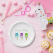 Papierplatte 7" mit Popsikeldesign 3 personalisier Pappteller (Party)