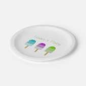 Papierplatte 7" mit Popsikeldesign 3 personalisier Pappteller (Schrägansicht)