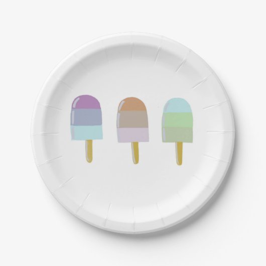 Papierplatte 7" Popsicle Design Pappteller (Vorderseite)