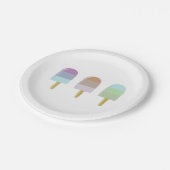 Papierplatte 7" Popsicle Design Pappteller (Schrägansicht)