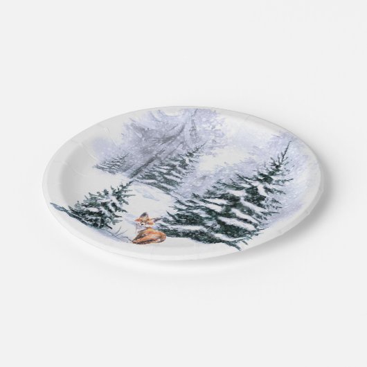 Papierplatte, 7" Rundpapierplatte, Pappteller (Schrägansicht)