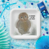 Papierplatte 9"×9" Quadrat Adorable Owl! Pappteller (Party)
