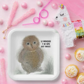 Papierplatte 9"×9" Quadrat Adorable Owl! Pappteller (Party)