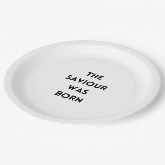 Papierplatte - 9 - Der Retter war geboren - Weihna Pappteller (Schrägansicht)