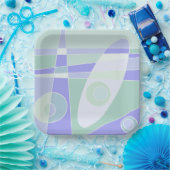 Papierplatte Abstrakte Surfbretter Lila Grün Pappteller (Party)