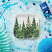 Papierplatte - Aquarellwald Pappteller (Party)