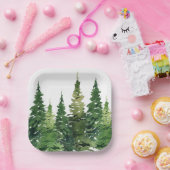 Papierplatte - Aquarellwald Pappteller (Party)