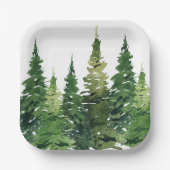 Papierplatte - Aquarellwald Pappteller (Vorderseite)