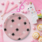 Papierplatte aus atomrosa Sternexplosionen Pappteller (Party)