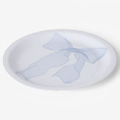 Papierplatte aus blauem Bow Pappteller (Schrägansicht)