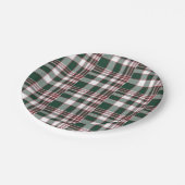 Papierplatte aus blauem Schachbrett Pappteller (Schrägansicht)