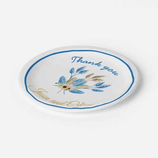 Papierplatte aus Brautparty Empfang Pappteller (Schrägansicht)