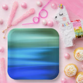 Papierplatte aus gebürsteter Blues Pappteller (Party)