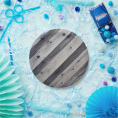 Papierplatte aus grauem Holz Pappteller (Party)