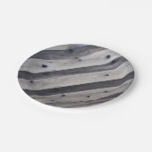 Papierplatte aus grauem Holz Pappteller (Schrägansicht)